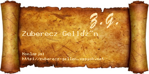 Zuberecz Gellén névjegykártya